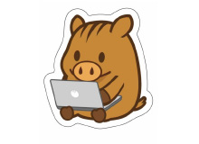 うりぼーステッカーパソコン