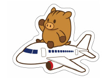 うりぼーステッカー飛行機